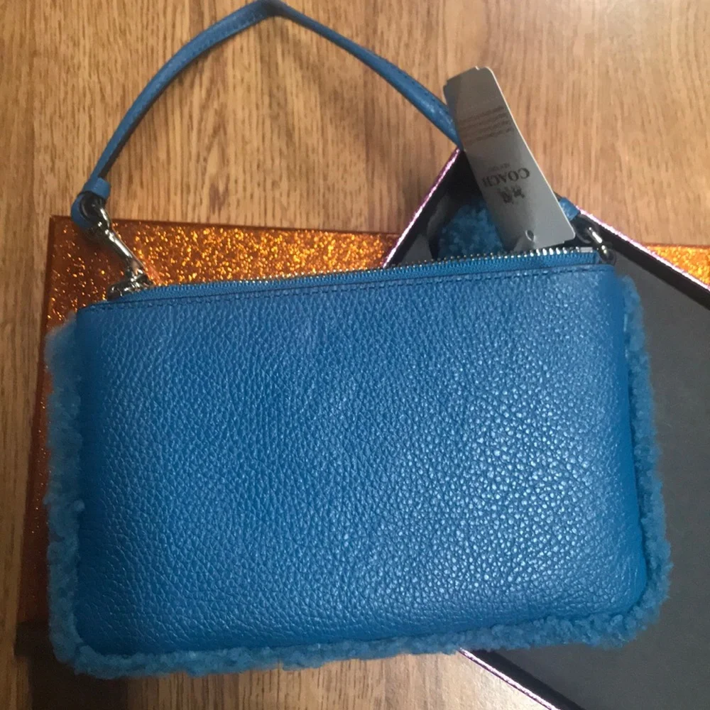 Coach Small Shearling Wristlet NEW